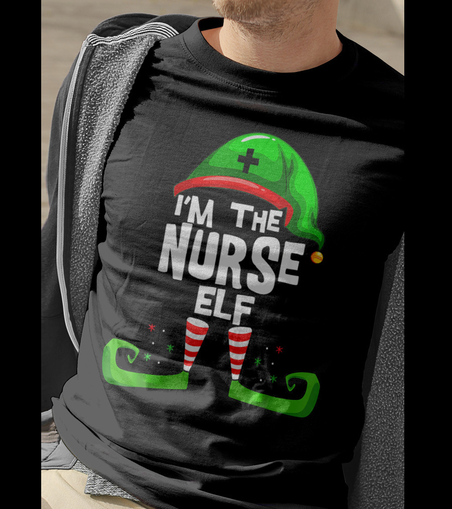 I'm The Nurse Elf RN Nurse Elf Christmas Costume T-Shirt