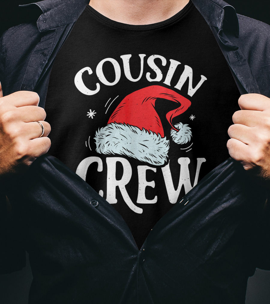 Cousin Crew Santa Hat Christmas T-Shirt