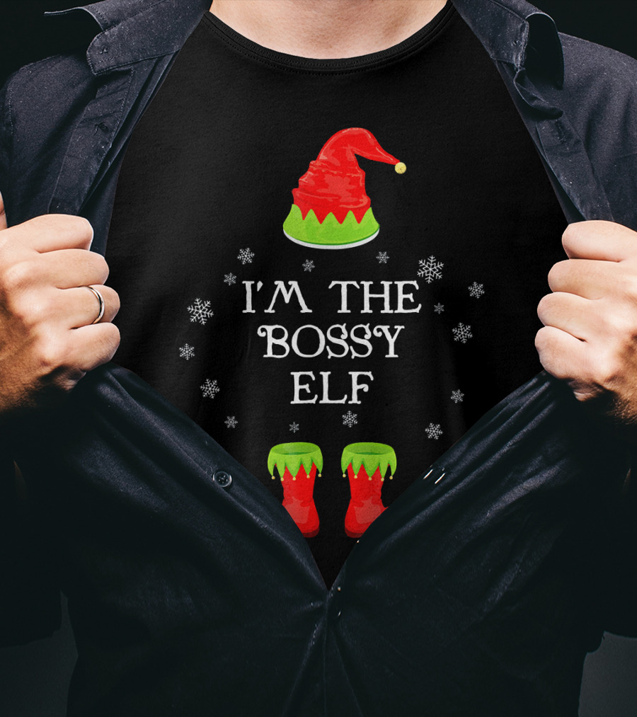 I'm The Bossy Elf Christmas Family Matching T-Shirt