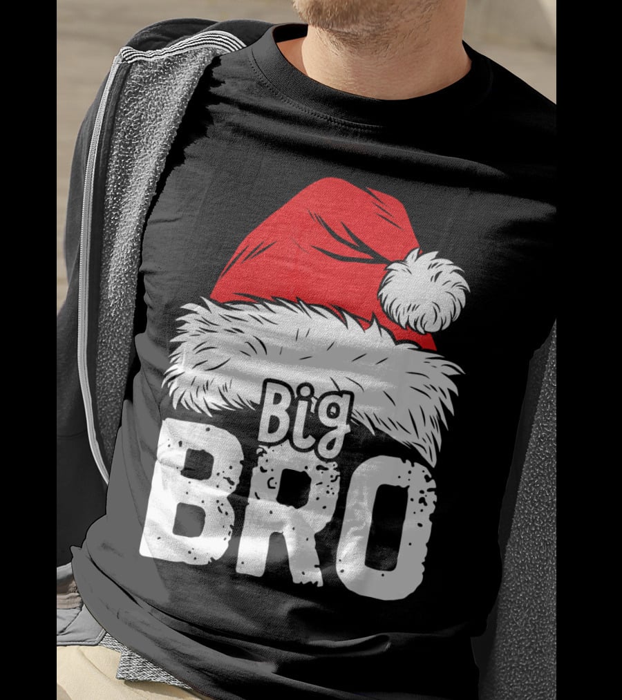 Big Bro Santa Hat Christmas T-Shirt