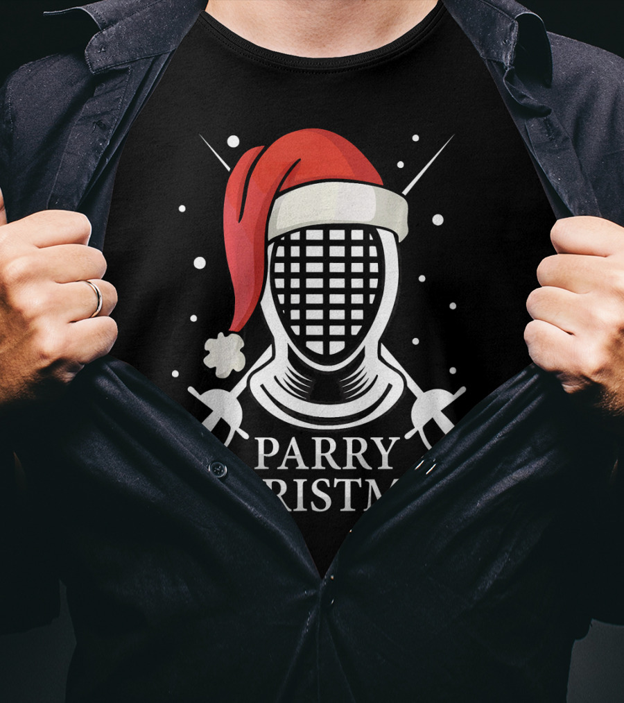 Parry Christmas Fencing Santa T-Shirt