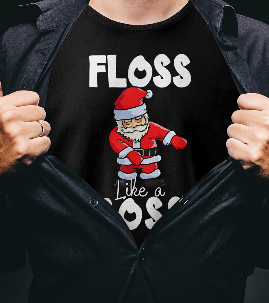 Floss Like A Boss Santa T-Shirt