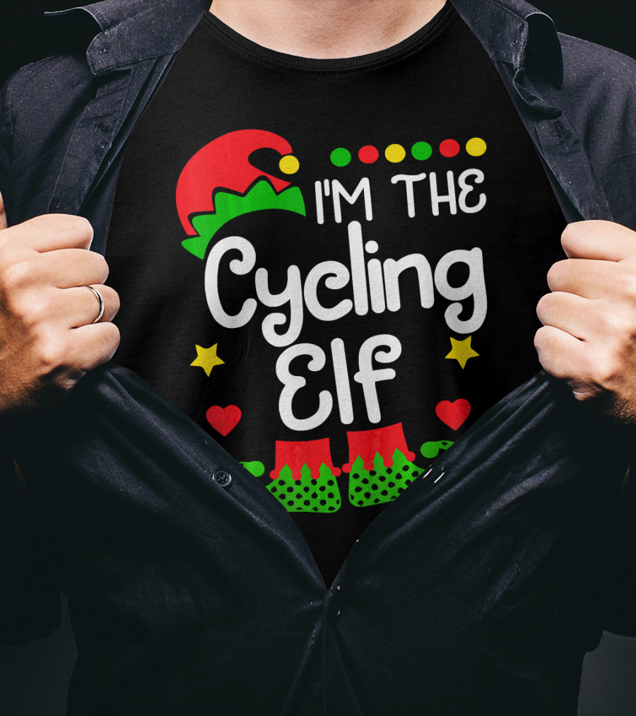 I'm The Cycling Elf Christmas Family Holiday Fun T-Shirt