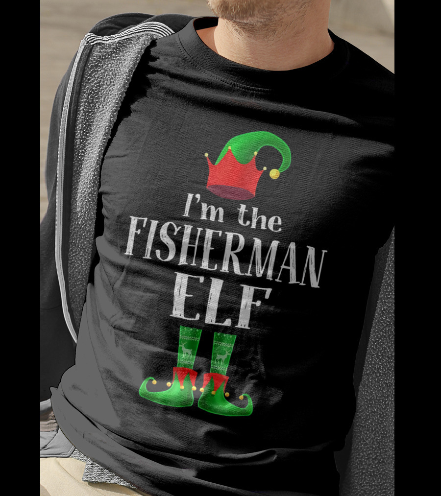 I'm The Fisherman Elf Matching Family Pajama Holiday T-Shirt