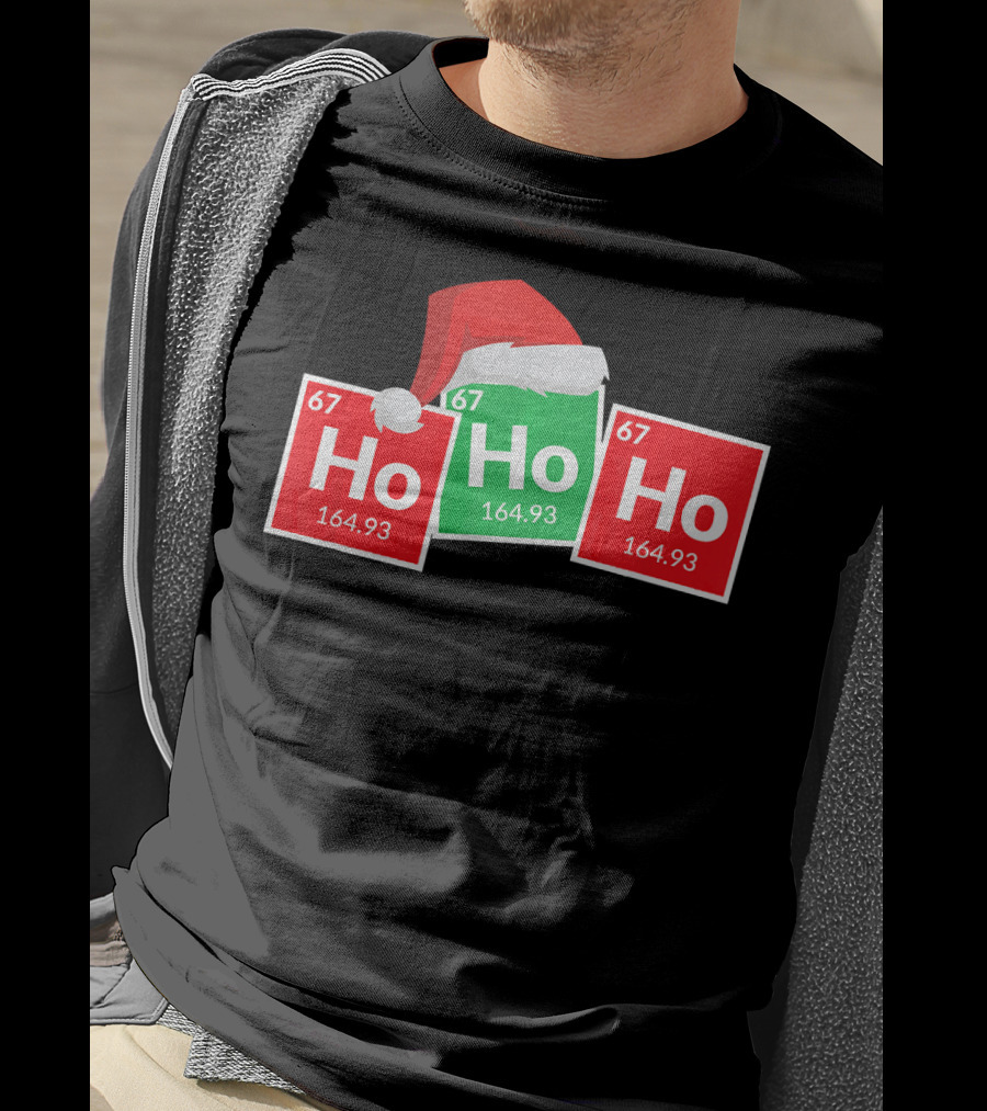 Christmas Ho Ho Ho Santa Periodic Table Elements Fun T-Shirt