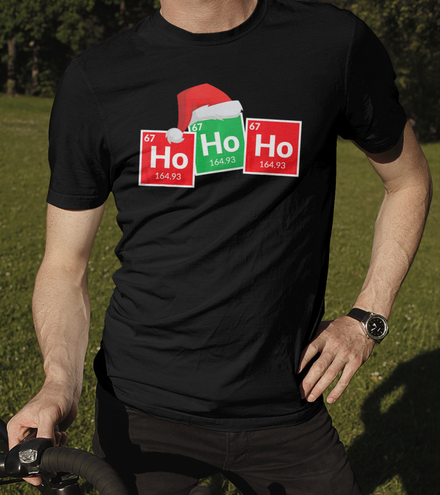 Christmas Ho Ho Ho Santa Periodic Table Elements Fun T-Shirt