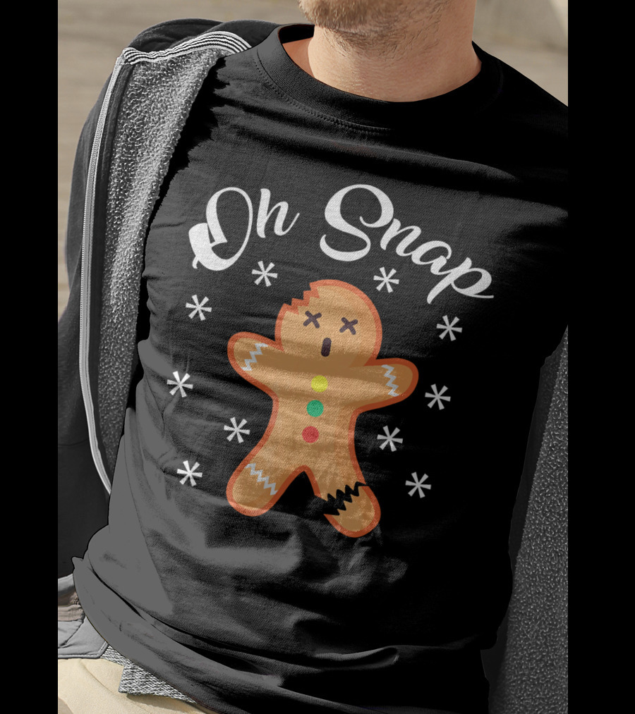 Oh Snap Broken Gingerbread Man Holiday Humor T-Shirt