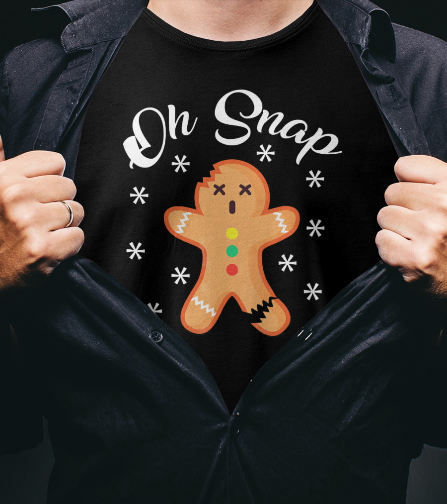 Oh Snap Broken Gingerbread Man Holiday Humor T-Shirt