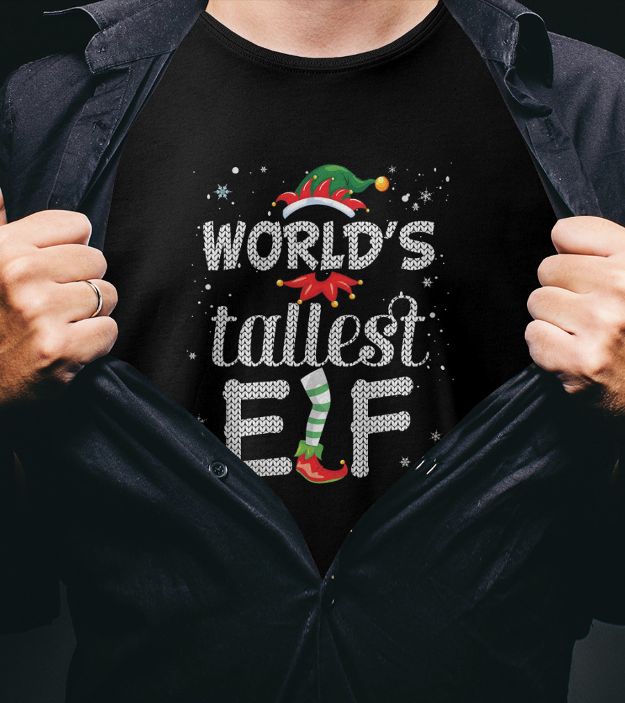 World's Tallest Elf Ugly Christmas T-Shirt