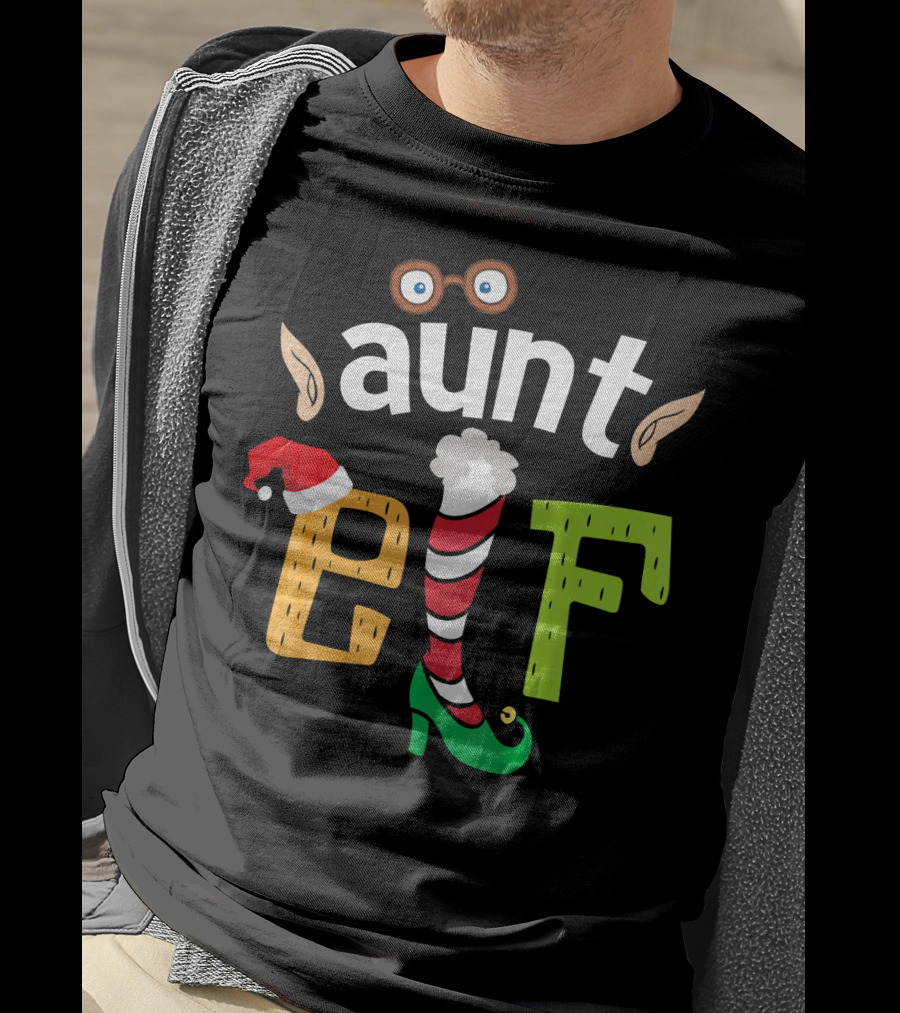 Aunt Elf Elf Squad Family Christmas Holiday Magic T-Shirt
