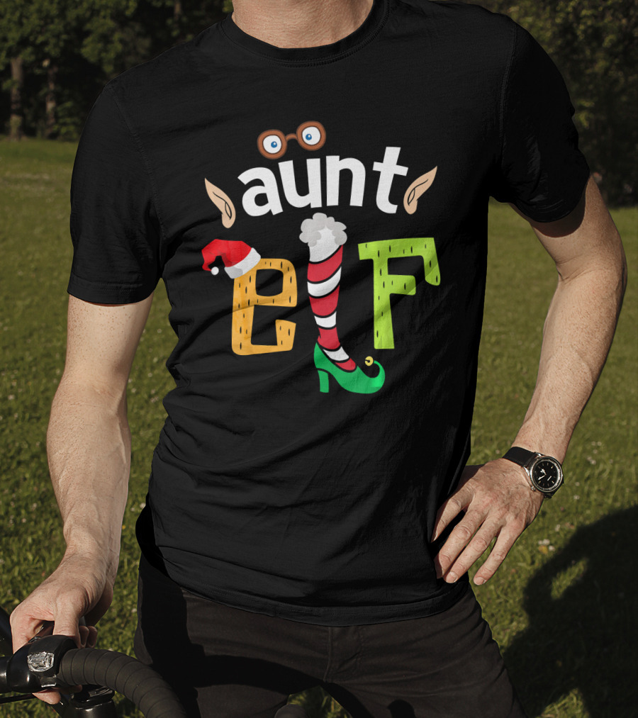 Aunt Elf Elf Squad Family Christmas Holiday Magic T-Shirt