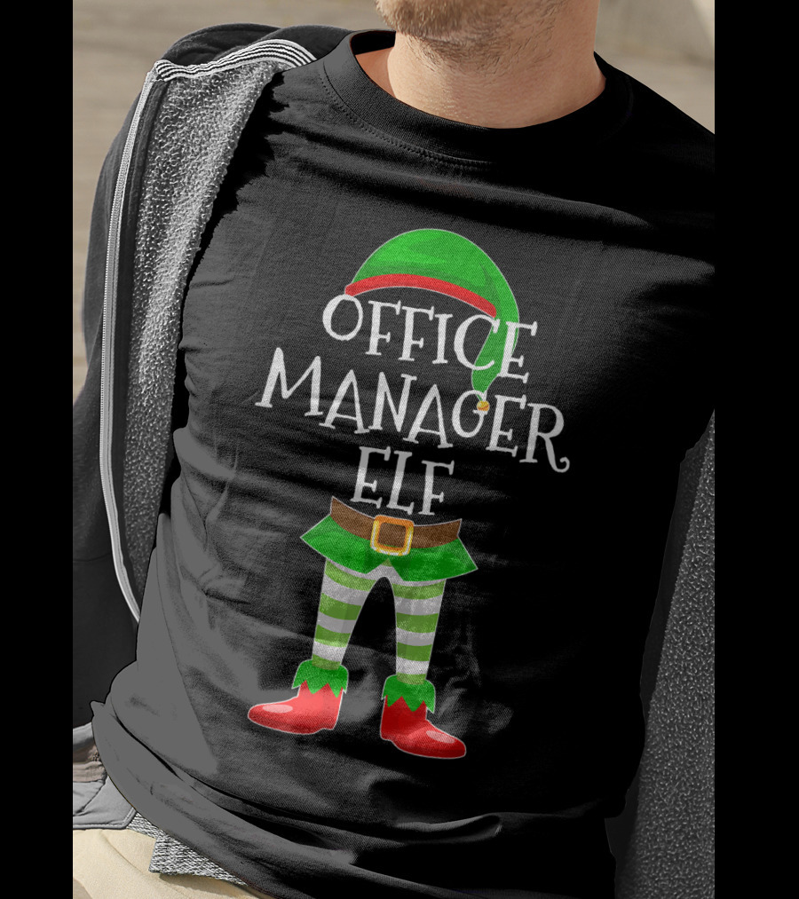 Office Manager Elf Matching Family Christmas T-Shirt
