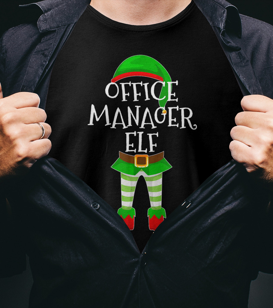 Office Manager Elf Matching Family Christmas T-Shirt