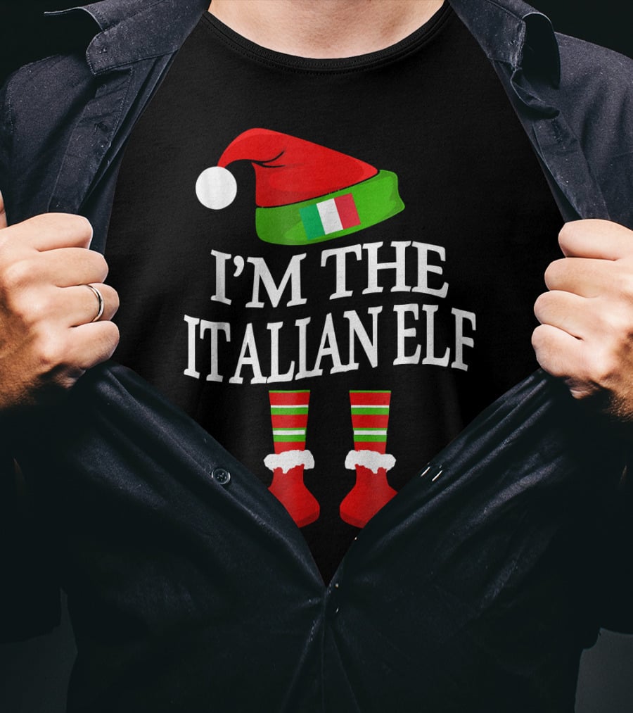 I'm The Italian Elf Festive Christmas Group Family Pajama Holiday Matching T-Shirt