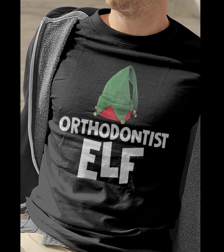 Orthodontist Elf With Green Santa Hat T-Shirt