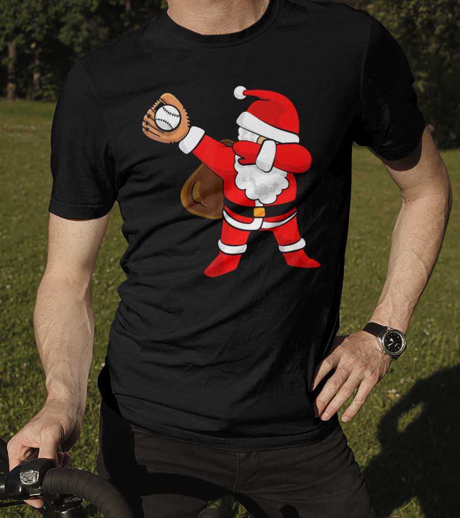 Santa Dabbing With Baseball Glove T-Shirt