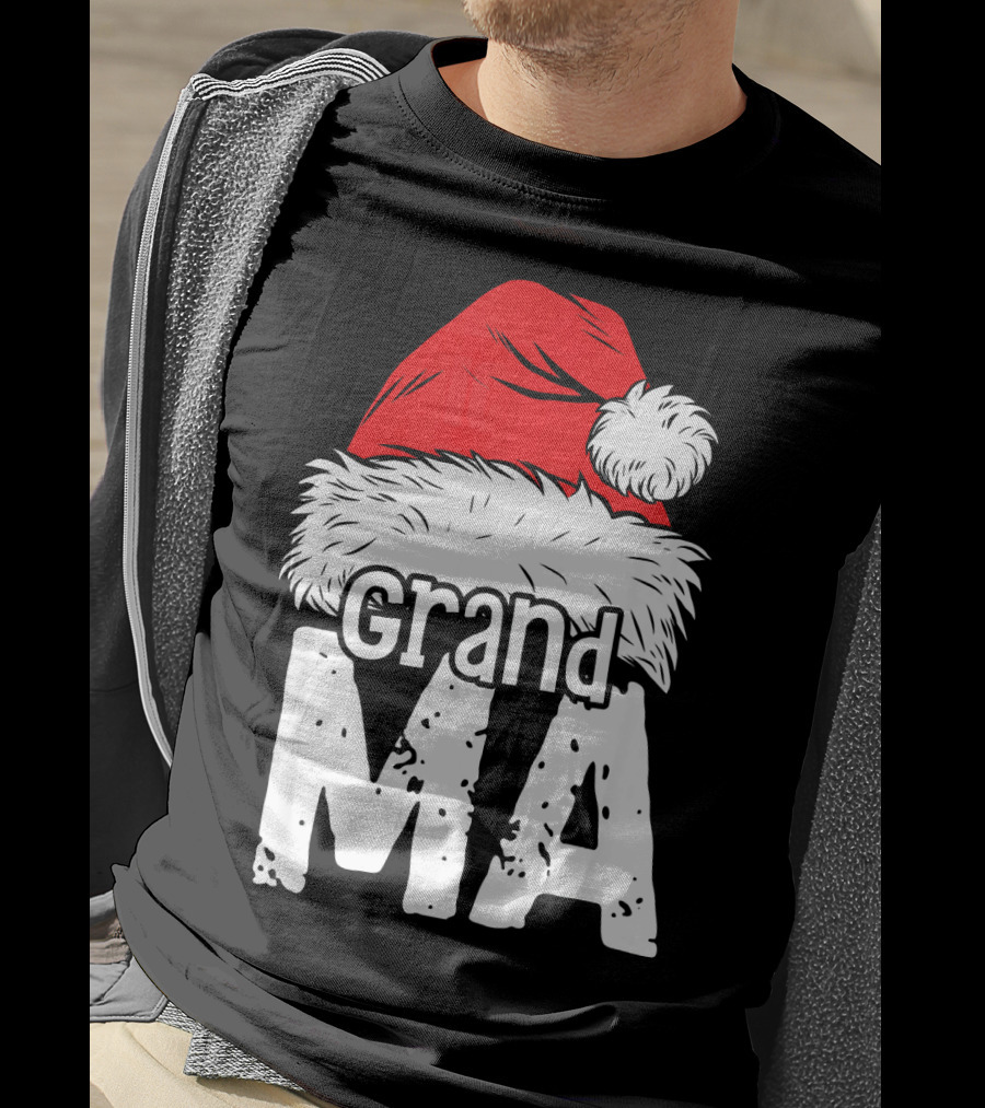 Grandma Santa Christmas Hat Family T-Shirt