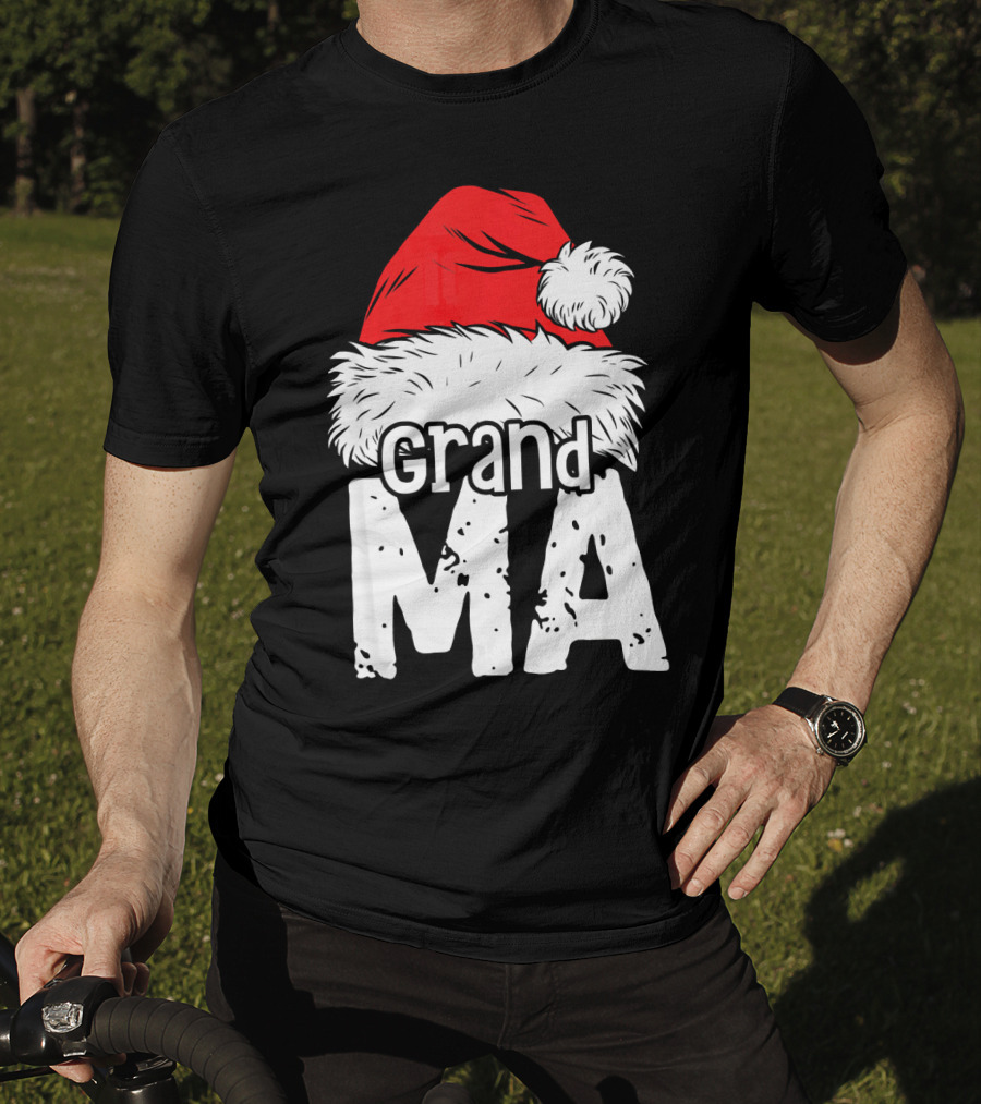 Grandma Santa Christmas Hat Family T-Shirt