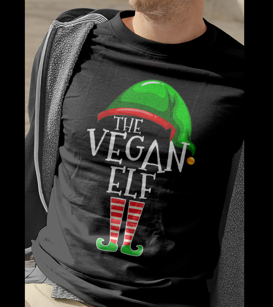 The Vegan Elf Holiday Humor Christmas T-Shirt