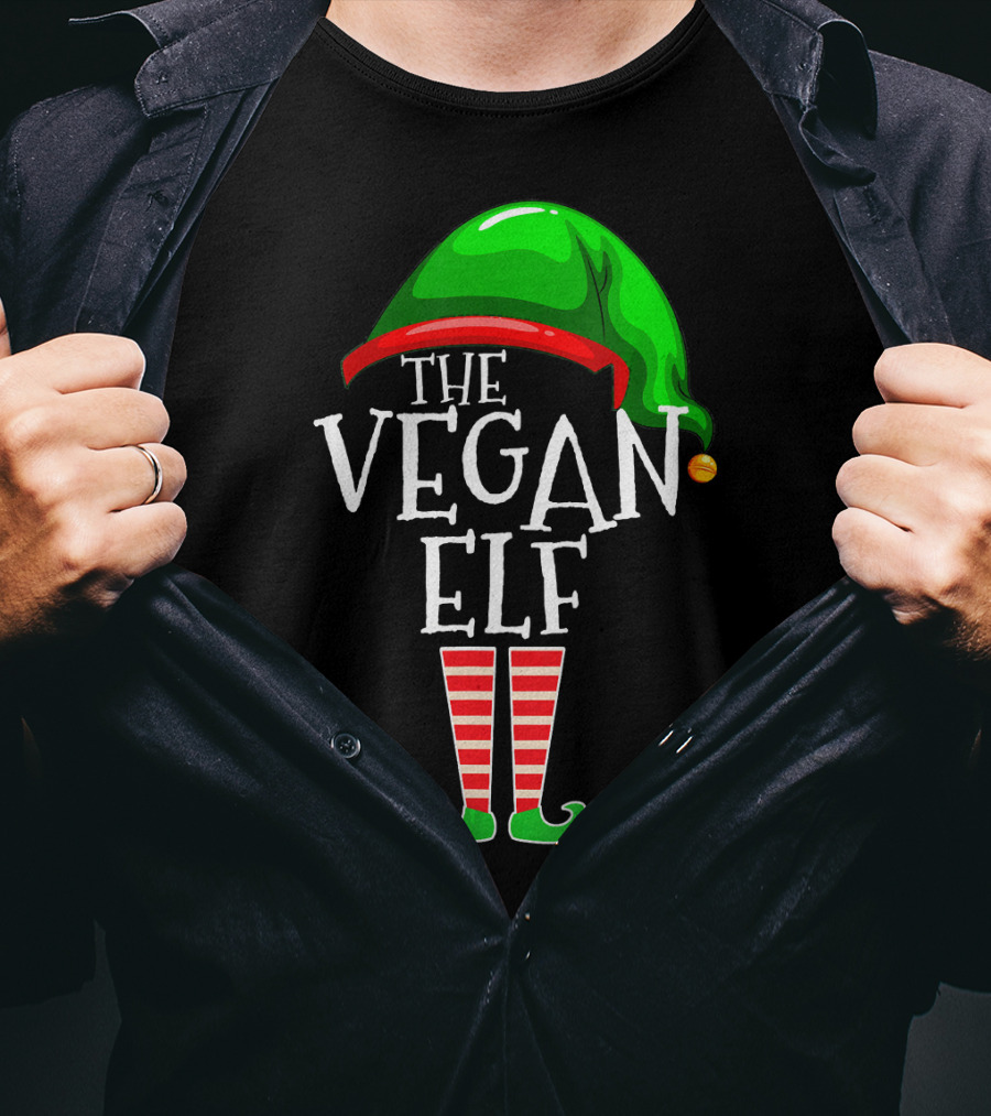 The Vegan Elf Holiday Humor Christmas T-Shirt