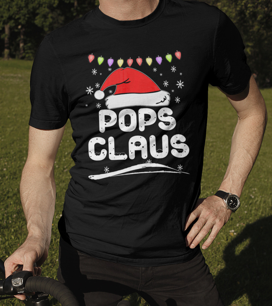Pops Claus Santa Hat Christmas Family Holiday T-Shirt