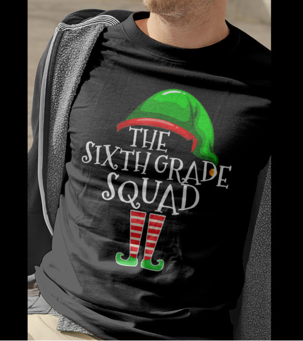 Sixth Grade Squad Elf Group Matching Christmas T-Shirt