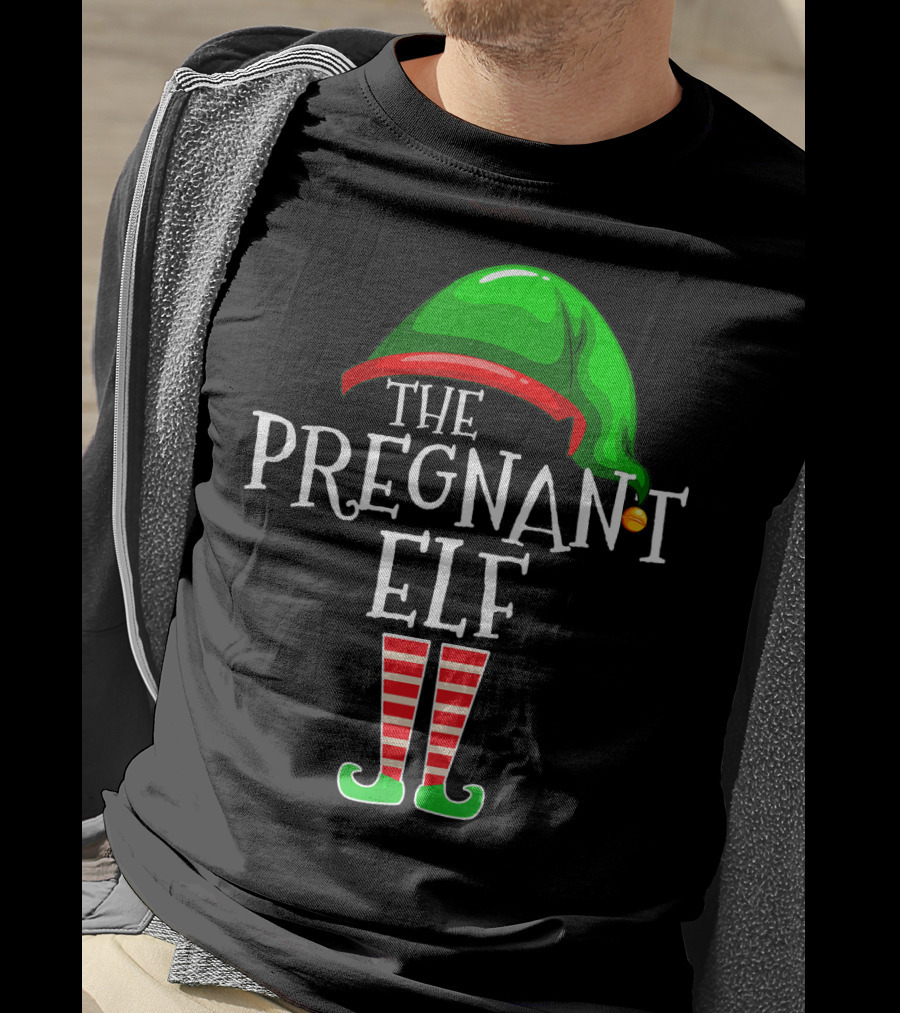 The Pregnant Elf Family Matching Group Christmas Costume T-Shirt