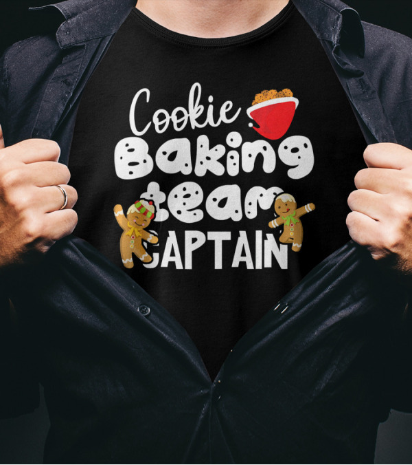Cookie Baking Team Captain Gingerbread Mixing Bowl T-Shirt