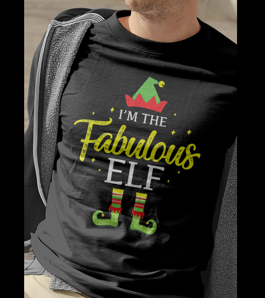 I'm The Fabulous Elf Matching Family Group Christmas Pajama Top T-Shirt