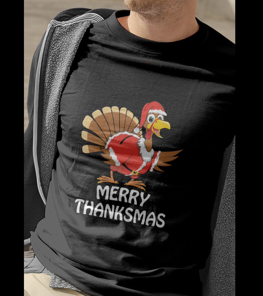 Merry Thanksmas Santa Turkey T-Shirt