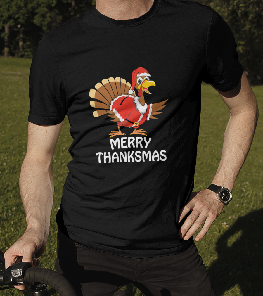 Merry Thanksmas Santa Turkey T-Shirt