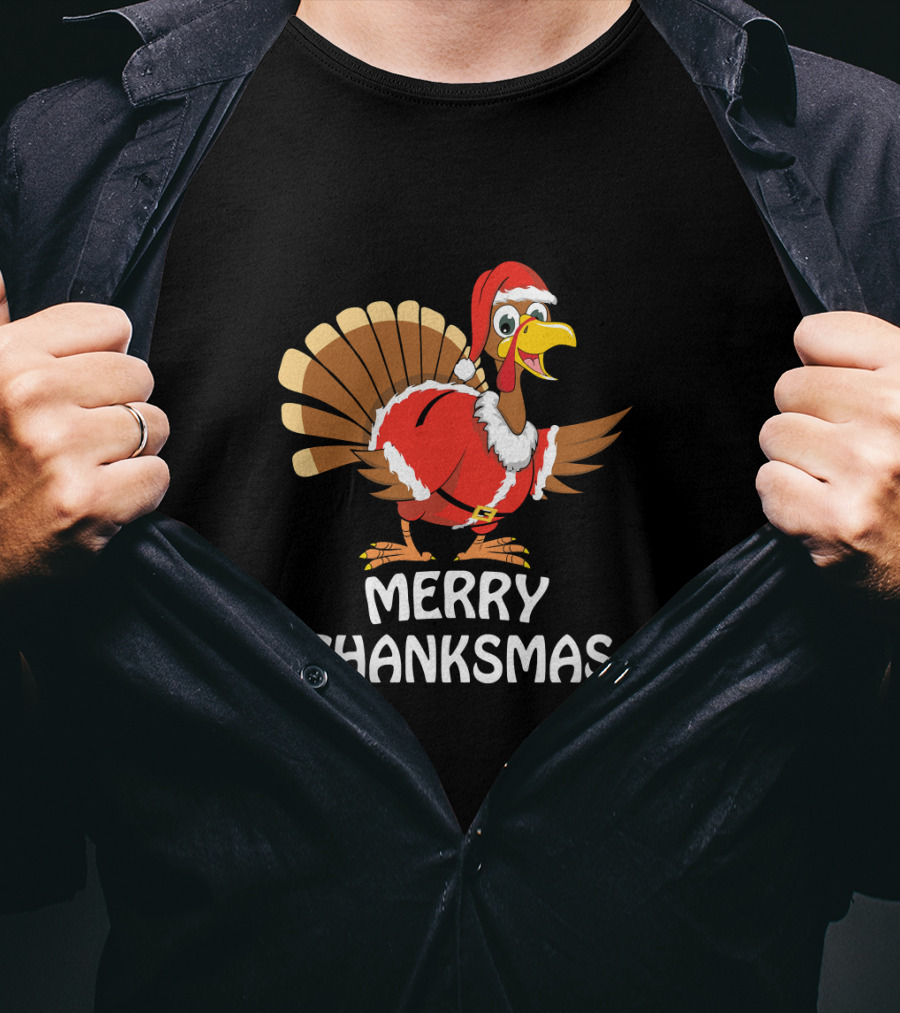 Merry Thanksmas Santa Turkey T-Shirt