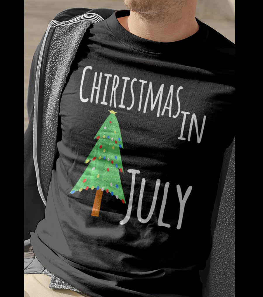 Christmas In July Tree Lights Festive Summer T-Shirt