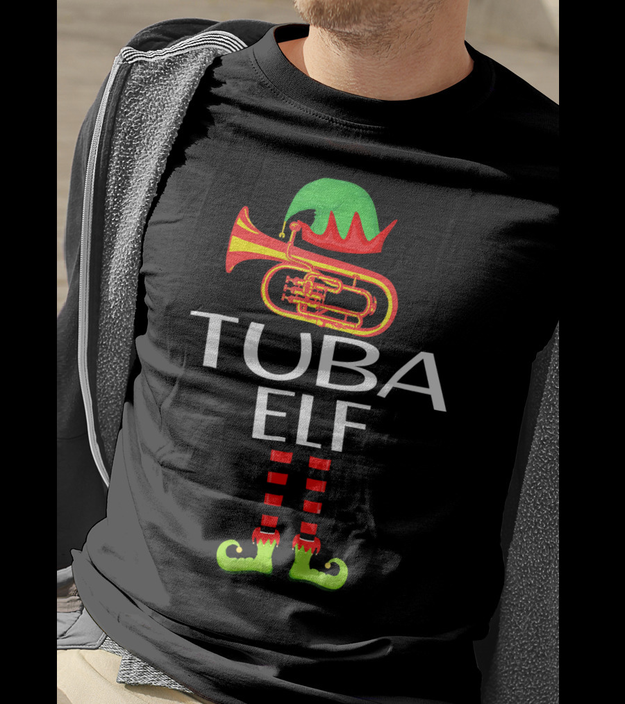 Humorous Tuba Elf Festive Funny For Who Lover T-Shirt