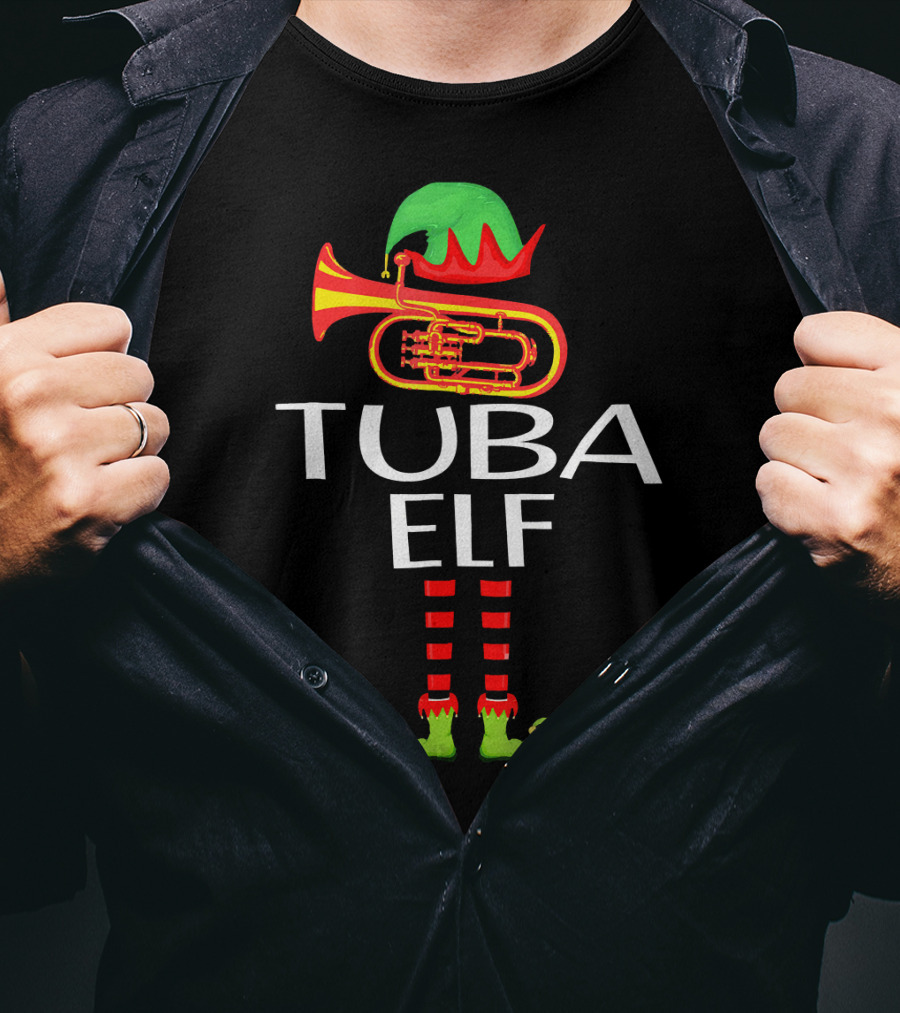 Humorous Tuba Elf Festive Funny For Who Lover T-Shirt