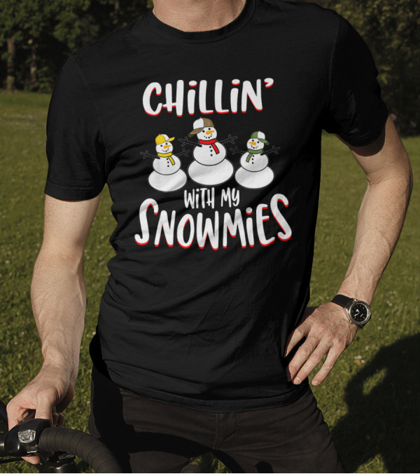 Chillin With My Snowmies Snowman Squad Trio Fun T-Shirt