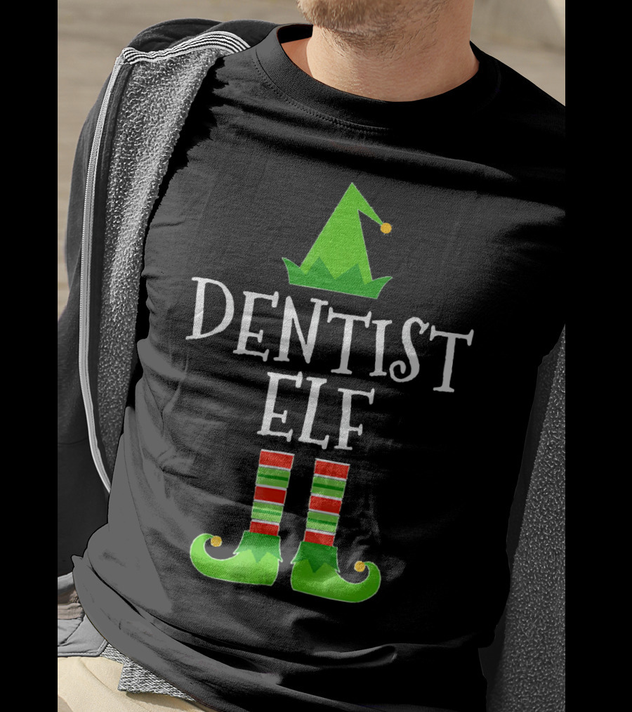 Dentist Elf Funny Christmas Holiday Dental T-Shirt