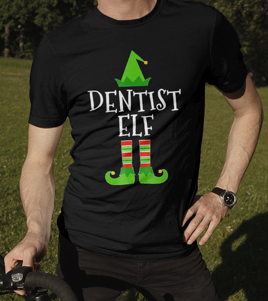 Dentist Elf Funny Christmas Holiday Dental T-Shirt