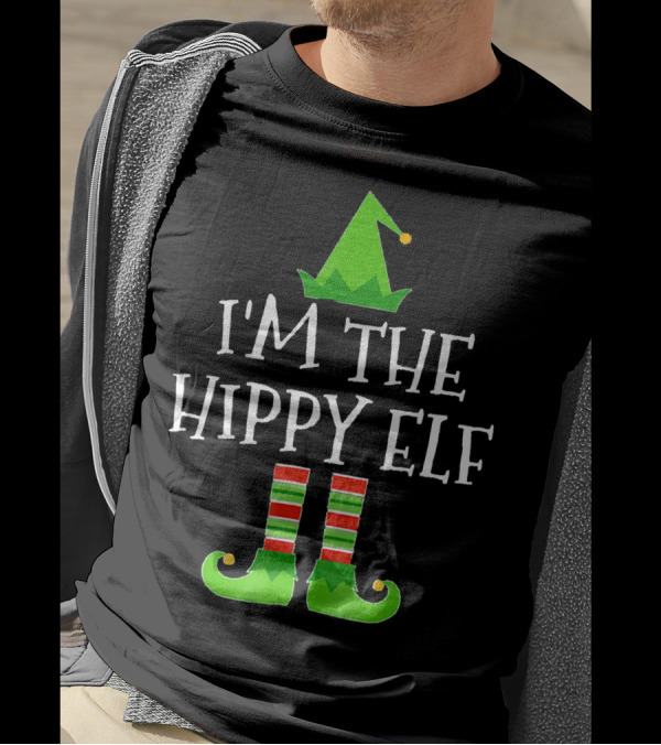 I'm The Hippy Elf Festive Family Group Holiday T-Shirt