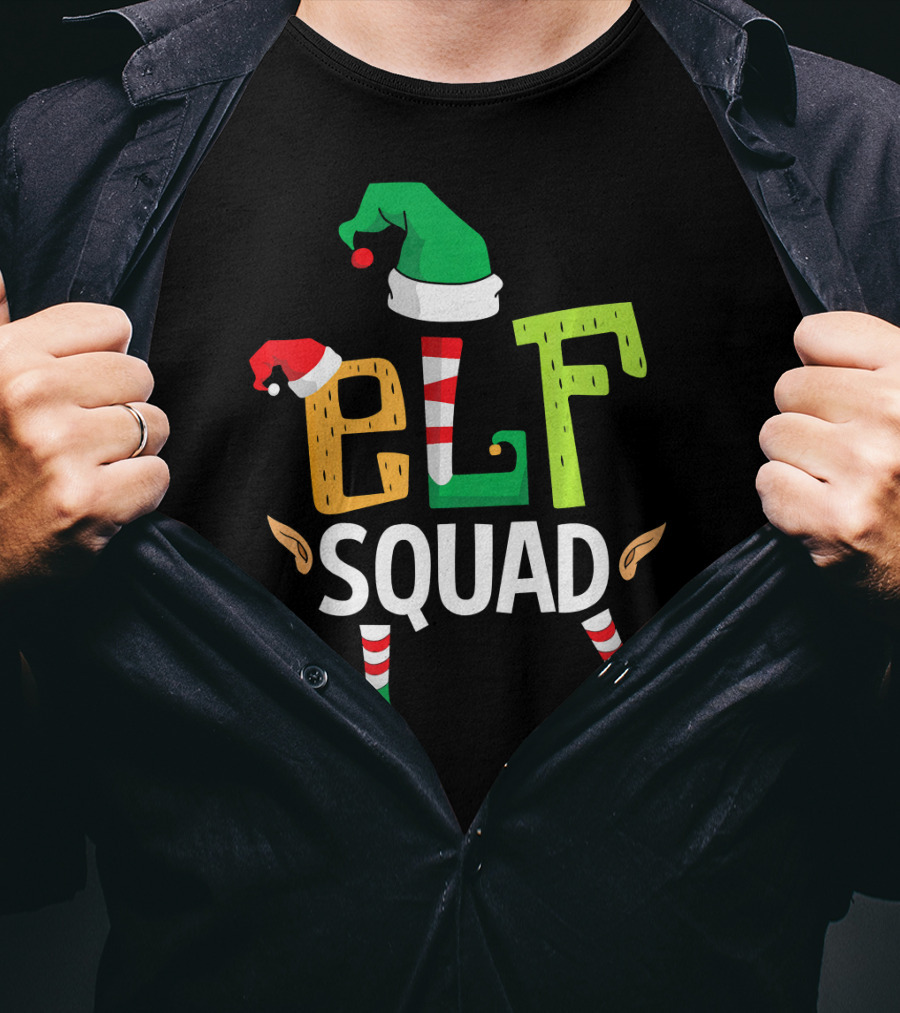 Elf Squad Funny Elves Family Christmas T-Shirt