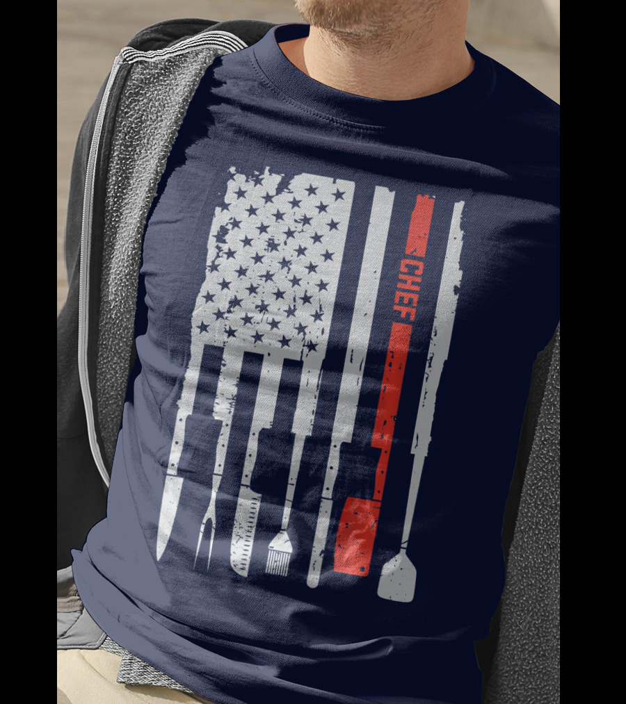 American Flag Baking Tools Chef Humorous Pastry T-Shirt