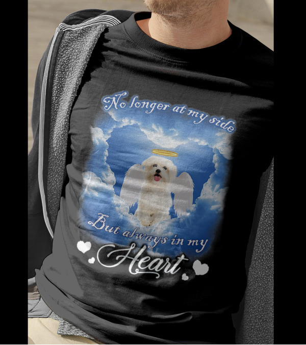 No Longer At My Side But Always In My Heart Dog Angel Clouds T-Shirt