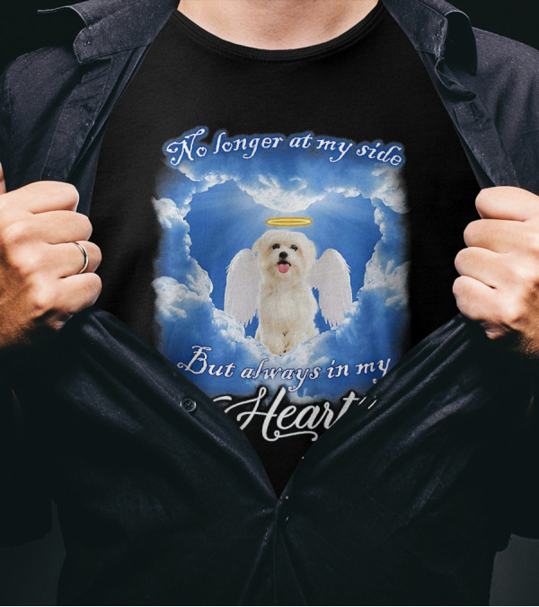 No Longer At My Side But Always In My Heart Dog Angel Clouds T-Shirt
