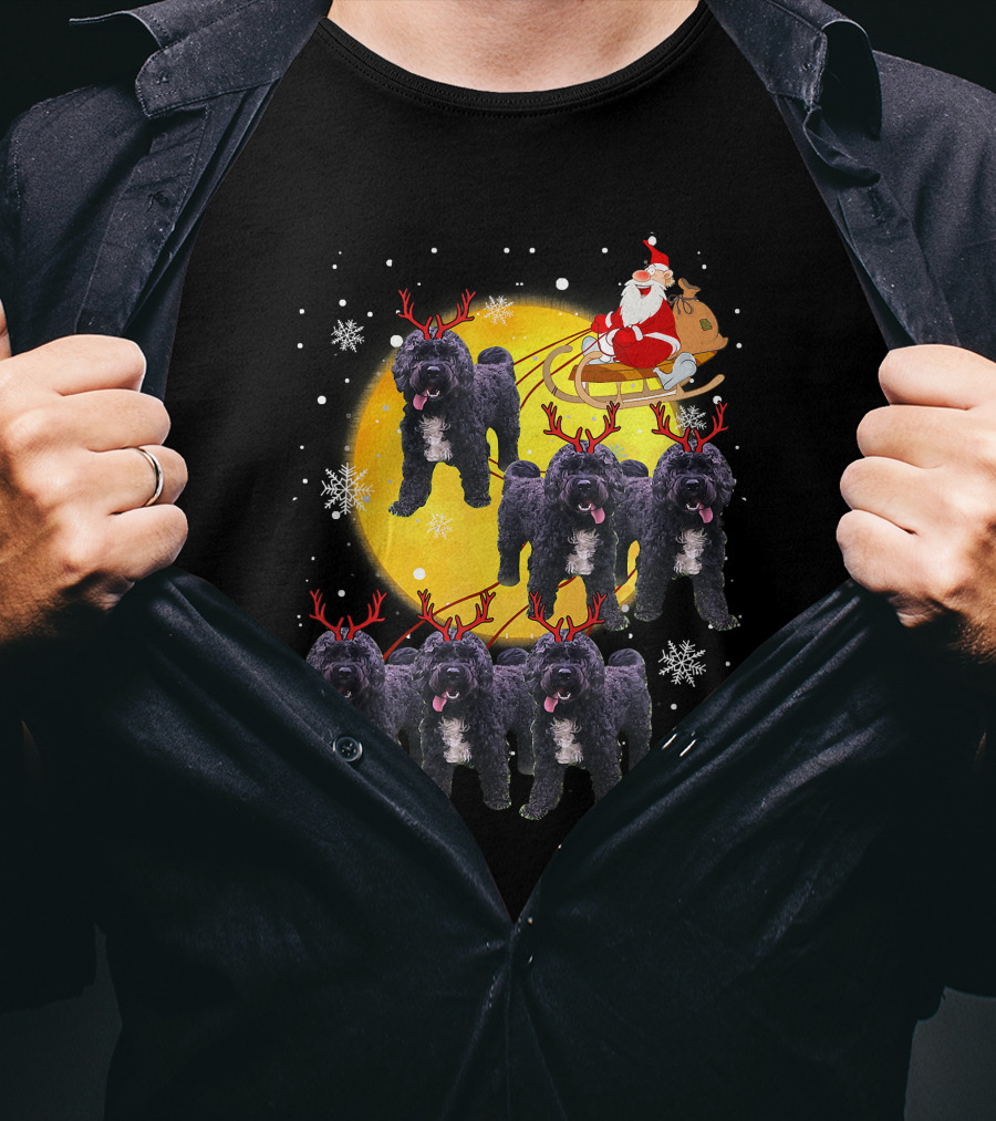 Cockapoo Reindeer Santa Sleigh Christmas Funny Cocka T-Shirt