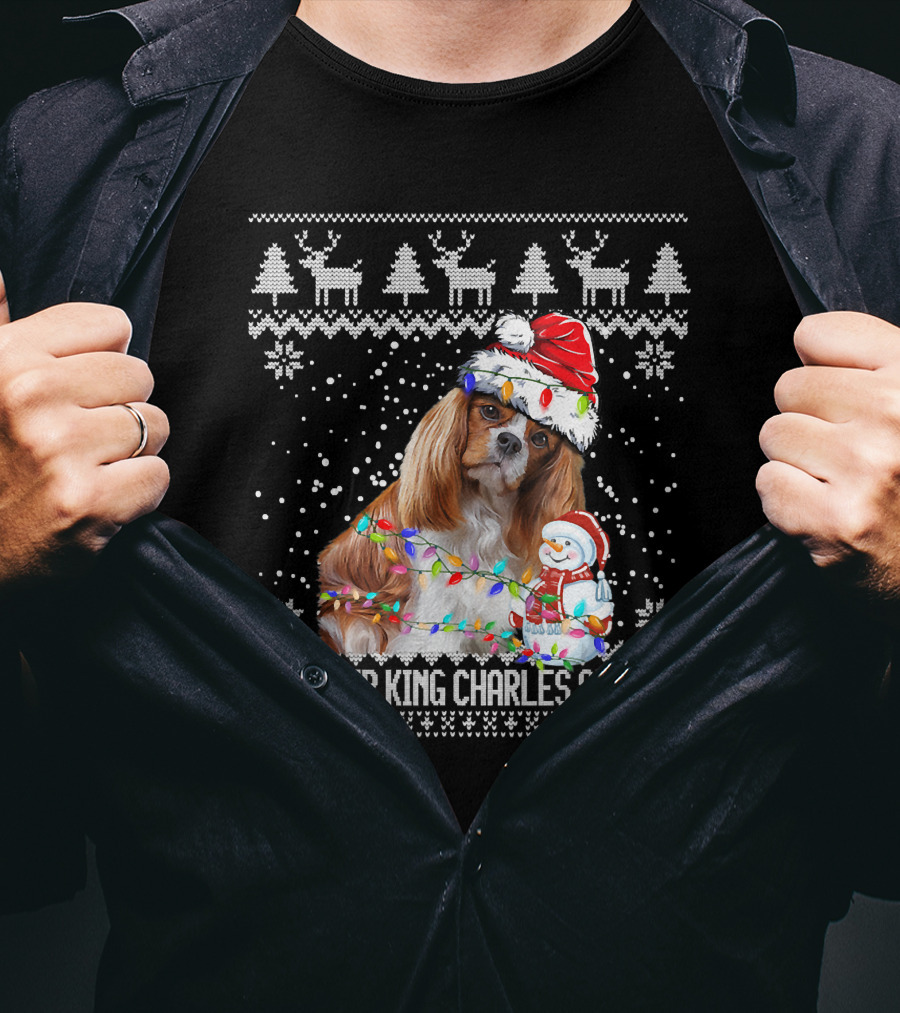 Cavalier King Charles Spaniel Christmas Santa Snowman Reindeer T-Shirt