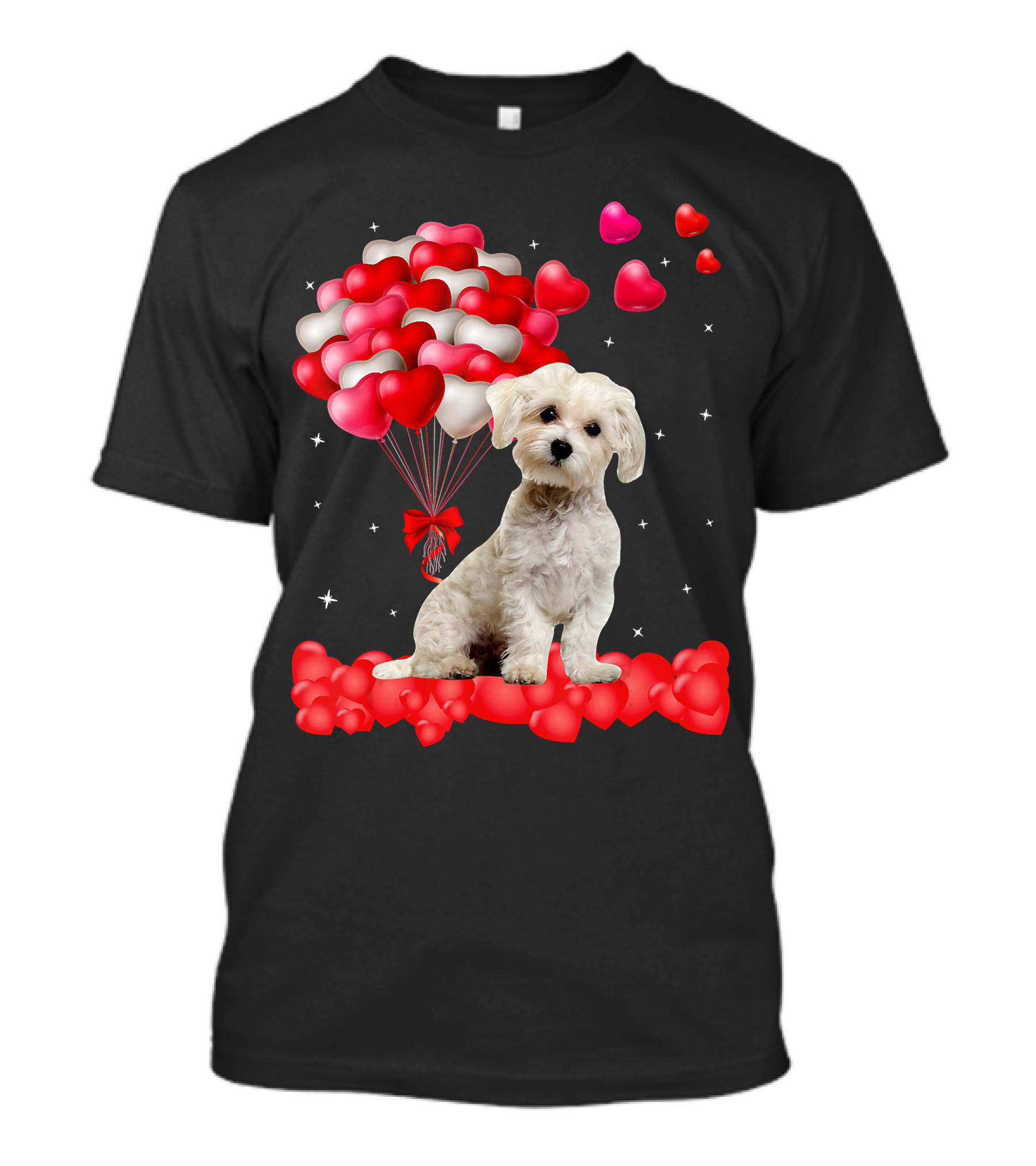 Heartfelt Maltese With Heart Balloons Valentine's Day T-Shirt