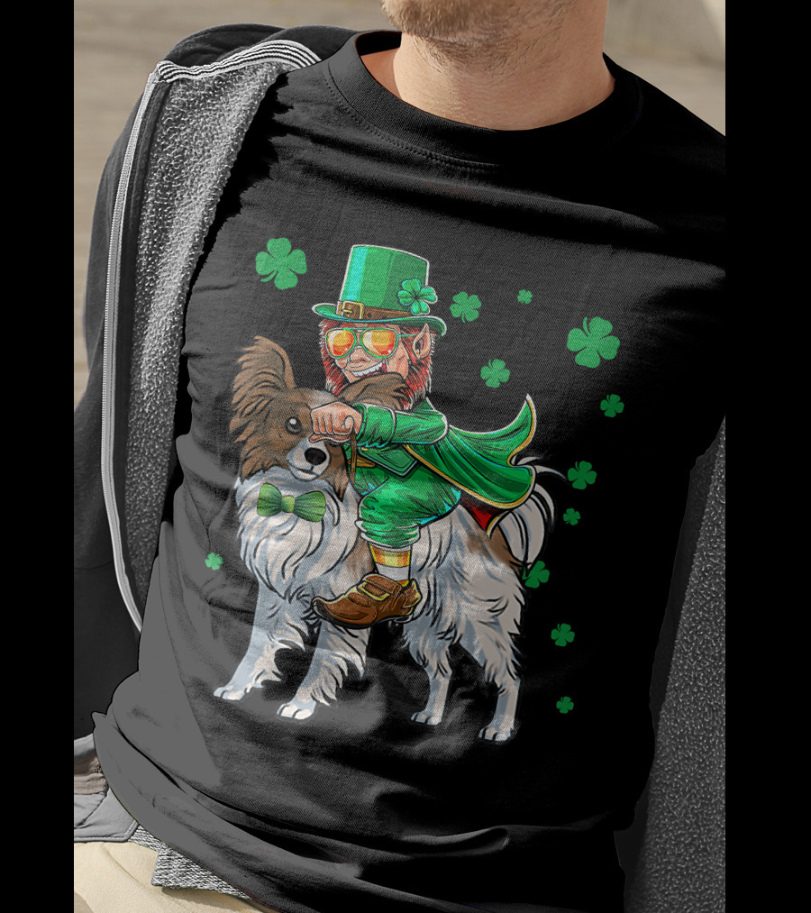 Leprechaun Papillon Shamrock St. Patrick's Day Luck T-Shirt