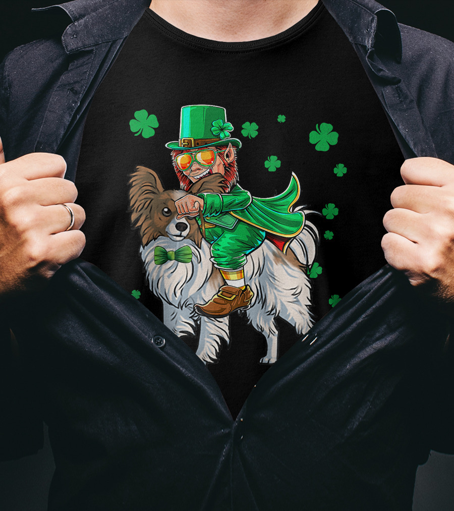Leprechaun Papillon Shamrock St. Patrick's Day Luck T-Shirt