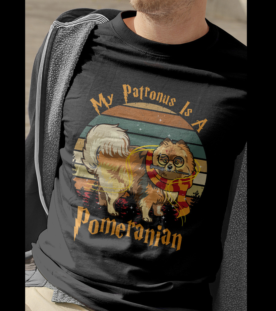 My Patronus Is A Pomeranian Dog With Wizardry And Magic References T-Shirt