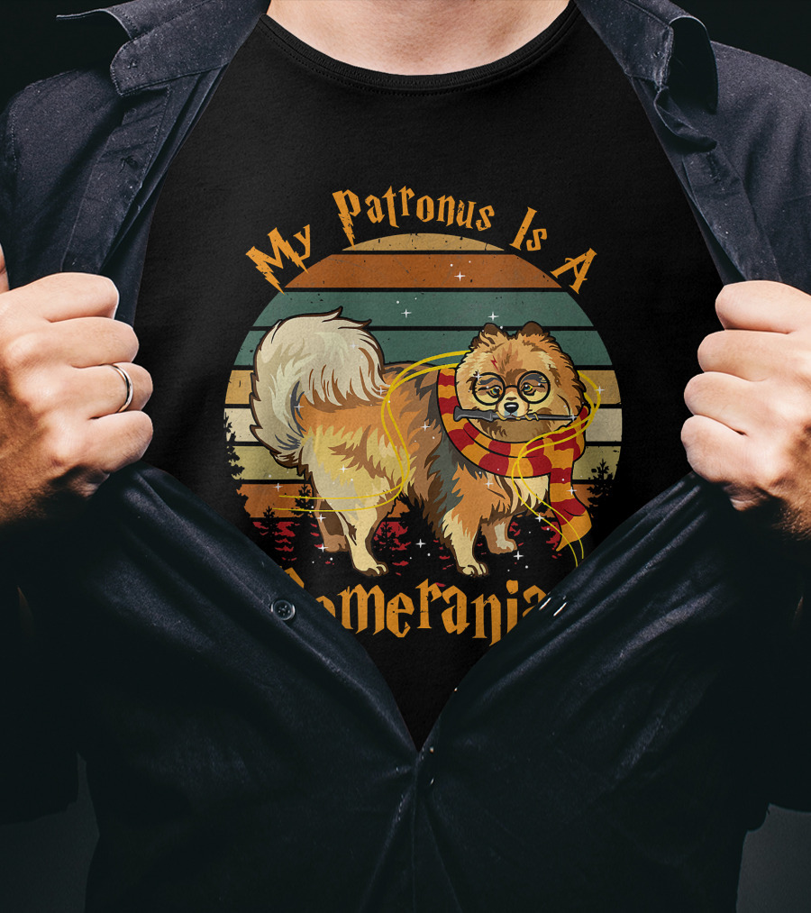 My Patronus Is A Pomeranian Dog With Wizardry And Magic References T-Shirt